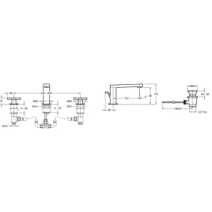 Изображение товара смеситель для раковины с донным клапаном jacob delafon composed e73060-3-cp