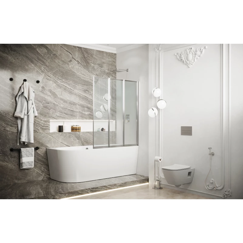 Шторка для ванны 89 см Ambassador Bath Screens 16041113 прозрачное