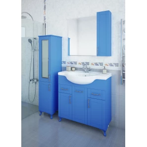 Изображение товара зеркальный шкаф 82,2x71 см голубой матовый r sanflor глория c000005692