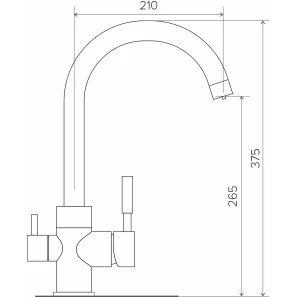 Изображение товара смеситель для кухни с подключением к фильтру серый металлик tolero элара дуо 627734
