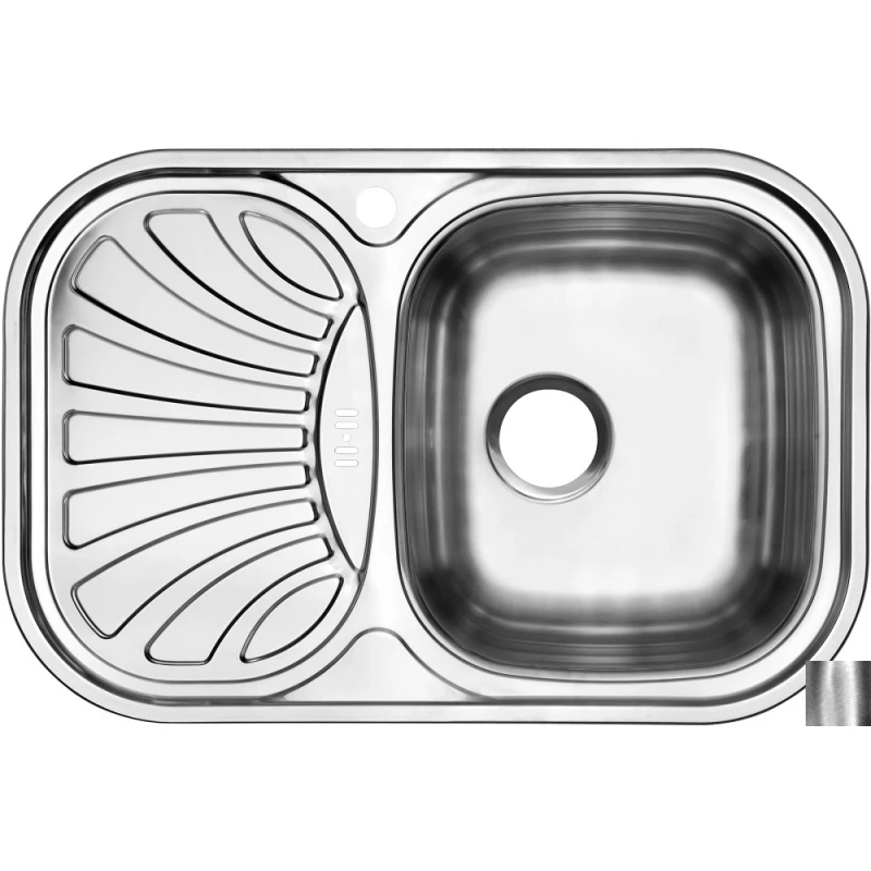 Кухонная мойка полированная сталь Ukinox Галант GAP737.488 -GW8K 1R