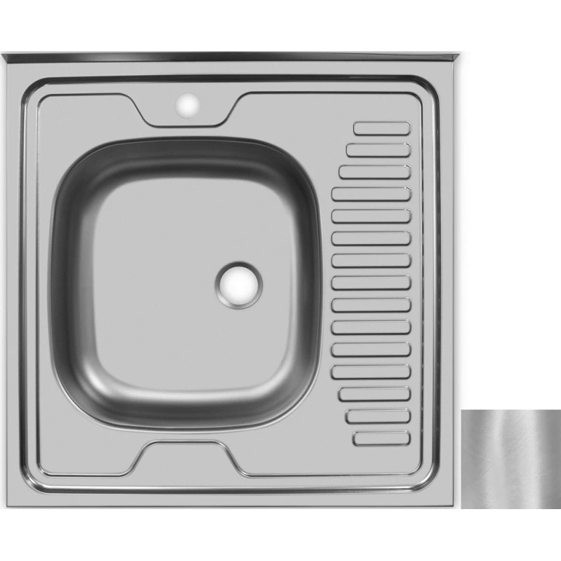 Кухонная мойка матовая сталь Ukinox Стандарт STD600.600 ---5C 0LS