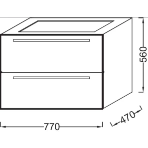 Изображение товара тумба серый антрацит 2 ящика 77 см jacob delafon struktura eb1277-n14