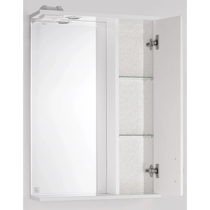 Зеркальный шкаф 55x83 см белый глянец Style Line Панда Фьюжн ЛС-00000077