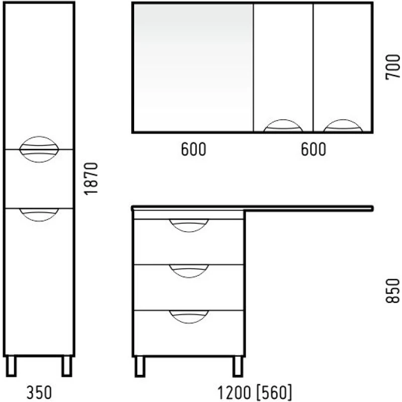 Шкаф двустворчатый 60x70 белый глянец Corozo Алиот SD-00000606