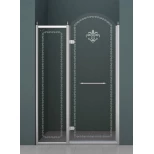 Изображение товара душевая дверь распашная cezares retro 120 см прозрачное c матовым узором retro-a-b-12-120-cp-cr-l