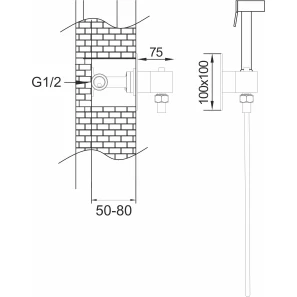 Изображение товара гигиенический душ rose r965 с термостатом, хром