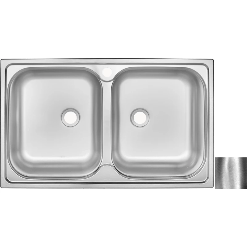 Кухонная мойка полированная сталь Ukinox Классика CLP780.480 20GT6K 3C
