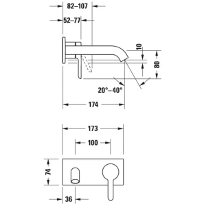 Изображение товара смеситель для раковины без донного клапана duravit c.1 c11070003010