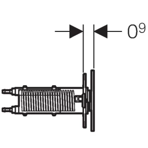 Изображение товара дистанционная клавиша смыва geberit sigma 70 нержавеющая сталь потертая, для бачков sigma 8 см 115.635.fw.1