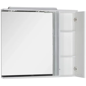 Изображение товара зеркальный шкаф 98,6x87 см с подсветкой белый aquanet сити 00170566