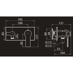 Изображение товара гигиенический душ elghansa berkshire 15q0943-black (set-84) со смесителем, черный матовый