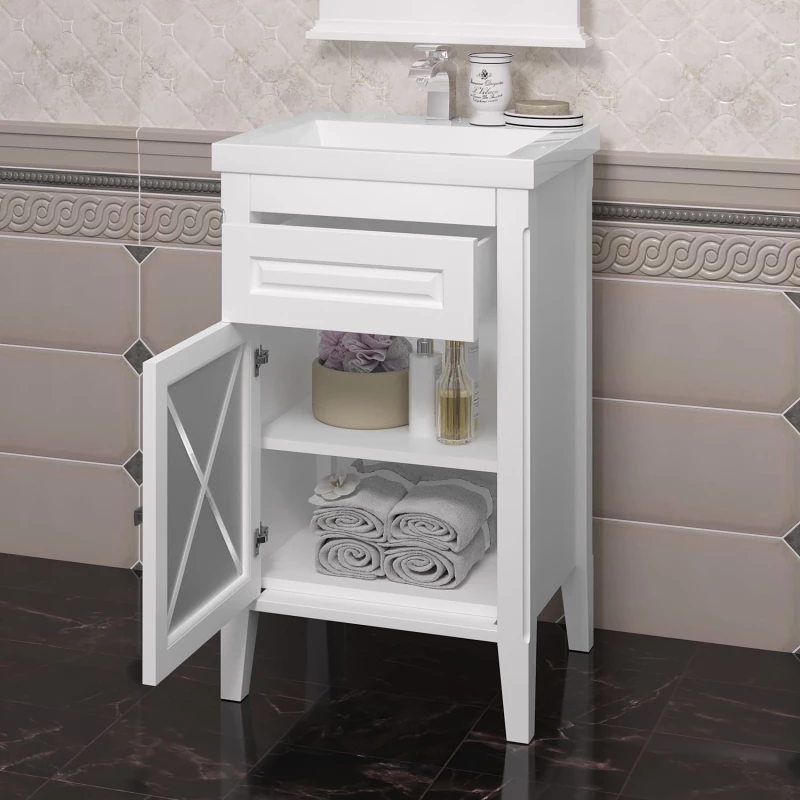 Комплект мебели белый матовый 50 см L Opadiris Палермо