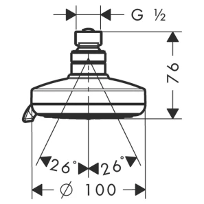Изображение товара верхний душ hansgrohe croma 100 multi, ½’ 27443000