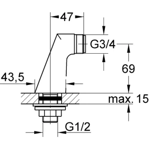 Изображение товара крепеж для вертикального монтажа grohe 12030000