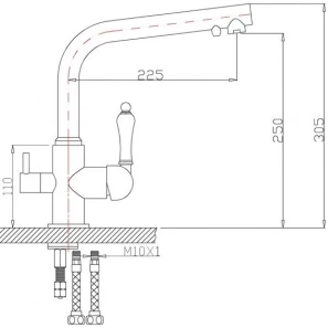 Изображение товара смеситель для кухни с подключением к фильтру zorg sanitary zr 313 yf-33